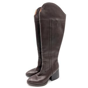 Korks Scarlet Western Boots Women's Side Zip Dark Brown Size US6M EU36.5